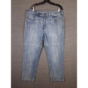 Duluth Mens Jeans 36X30 Blue Denim Ballroom Double Flex Pants Casual Work